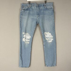 Levi's Mens Jeans 44 Blue Lo-Ball Stack Slim Tapered Streetwear Distressed Knee